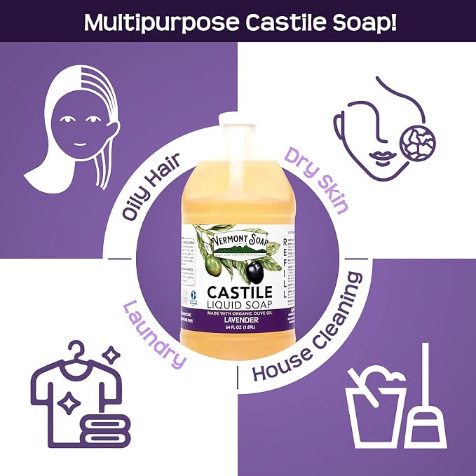 Vermont Castile Soap Lavender, Gentle Liquid Soap - Image 3