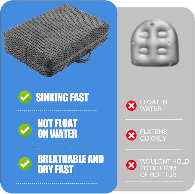 2 Pcs Hot Tub Booster Seat Weighted Spa Bathtub Booster Cushion - Image 5