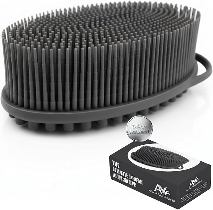 Silver Infused Silicone Body Scrubber Shower by Avilana