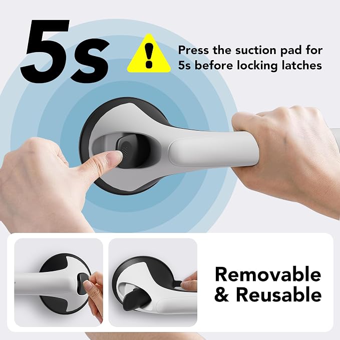 2 Pack 16 Inch Grab Bars for Bathtubs and Showers for Seniors, Heavy Duty - Image 6