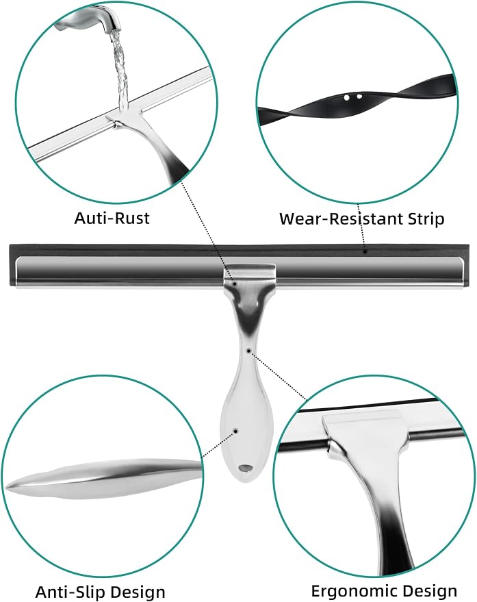 All-Purpose Stainless Steel Shower Squeegee Come - Image 4