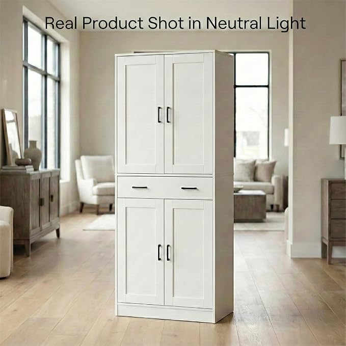 71" Tall Kitchen Pantry Cabinet, Freestanding Storage Cabinet - Image 4