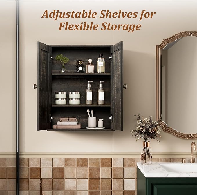 Rustic Bathroom Medicine Cabinet, Over The Toilet Wall Storage - Image 4