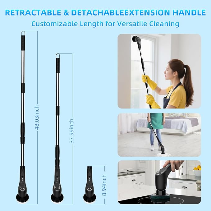 Black Electric Spin Scrubber, Cordless Spin Scrubber - Image 5