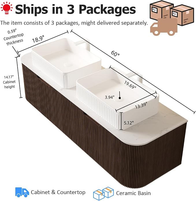 60" Floating Bathroom Vanity - Image 2