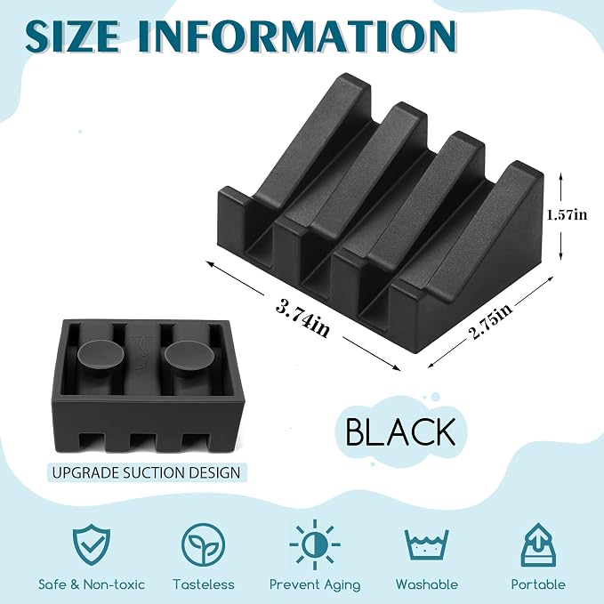 Silicone Soap Dish with Drain, Upgrade Double Suction Cups at The Bottom - Image 2