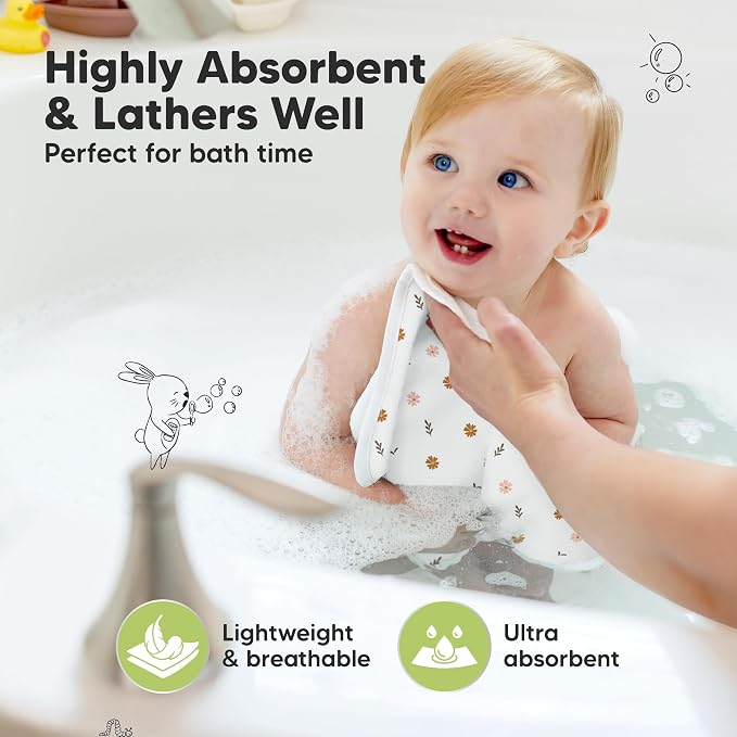 6-Pack Cotton Baby Washcloths for Newborn - Image 4