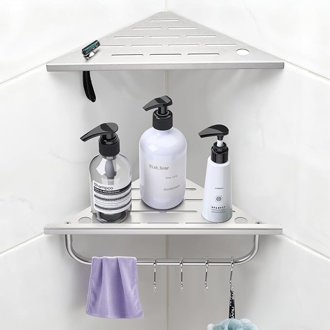 Shower Corner Shelf, No Drilling by Unknown
