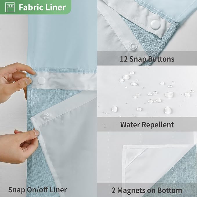 Boho Farmhouse No Hook Shower Curtain Set - Image 6