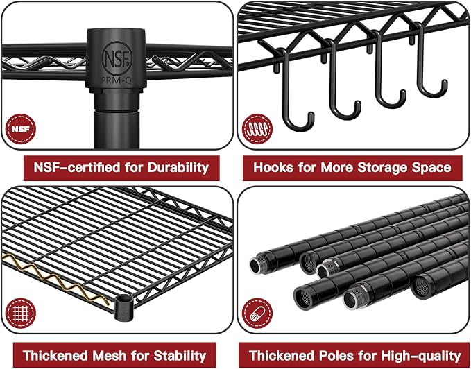 PrimeZone Wire Metal Storage Shelves - Image 5