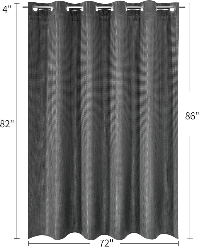 MitoVilla No Hooks Needed Extra Long Shower Curtain Liner Set - Image 7