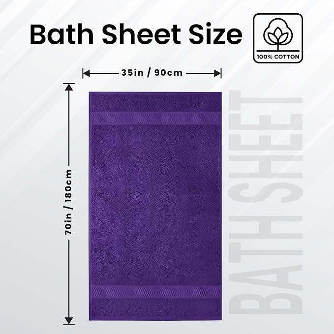 Infinitee Xclusives – Luxury Bath Sheets Towels – 1 Pack 600 GSM – 100% Ring - Image 2