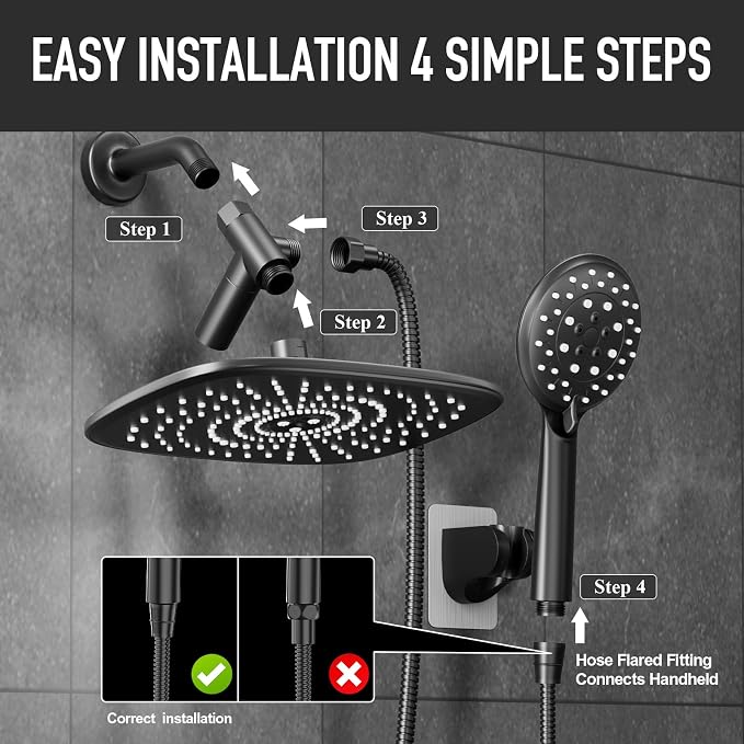 Veken 10 Inch Rain Shower Head - Image 7