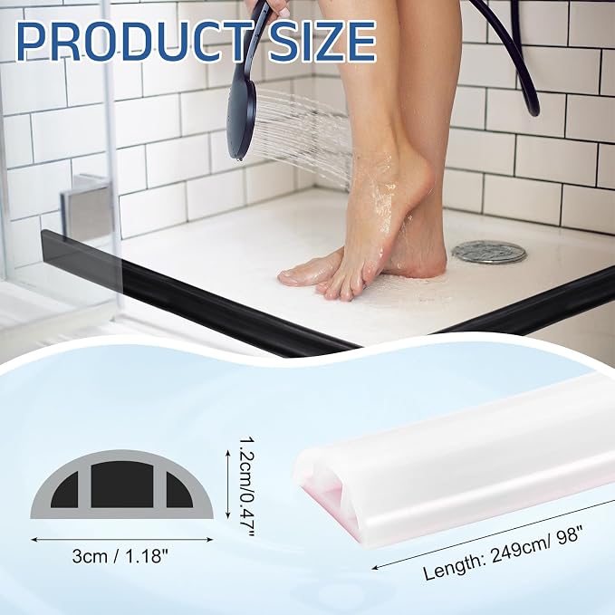 uxcell Shower Water Barrier, 1.18"W x 0.47"H - Image 2