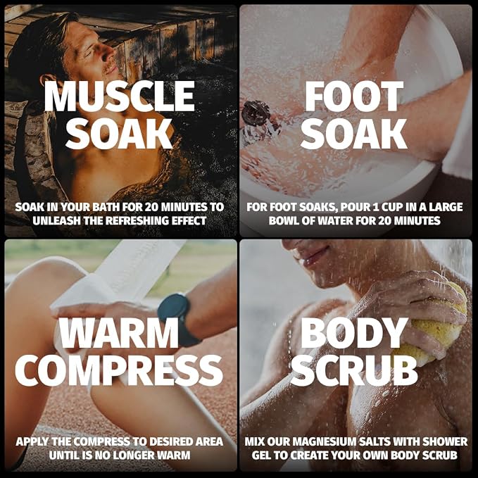 5 Pack Bundle: Coach Soak Recovery Bath Soak, Epsom Salt Bulk, Bath Salts Bulk - Image 8