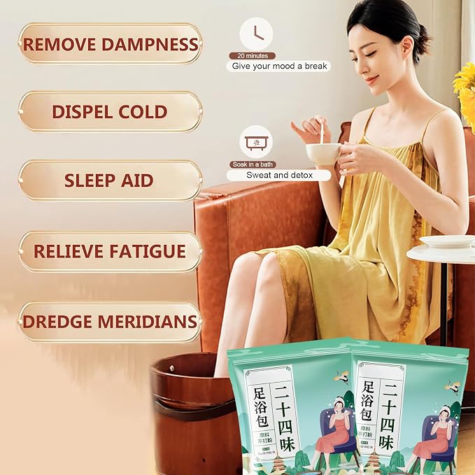 30 Bags Herbal Foot Soak, Foot Bath Herb, Foot Spa Bath Soak Foot Detox Soak to - Image 4