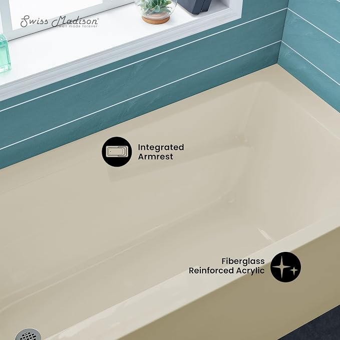 Voltaire 60" X 32" Left-Hand Drain Alcove Bathtub - Image 2