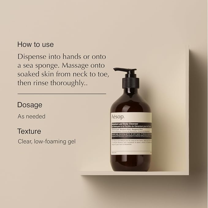 Aesop Geranium Leaf Body Cleanser | Non-drying Gentle Cleanser | Geranium Leaf - Image 2