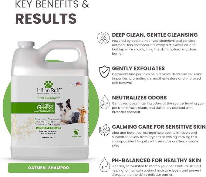 Lillian Ruff PRO Formula Deodorizing Oatmeal Dog Shampoo - Image 3