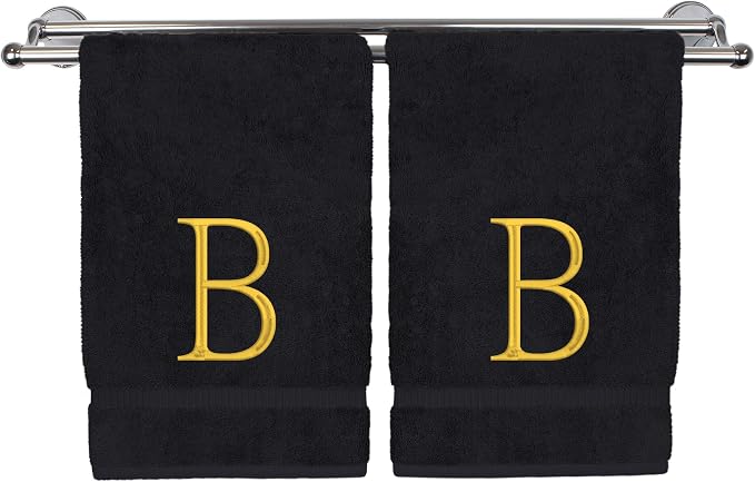 Monogrammed Hand Towel, Personalized Initial Gift, Extra Absorbent 100% Turkish by BareCotton