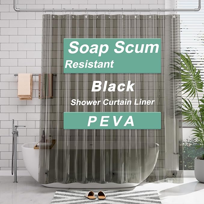 AmazerBath 72x78 Long Shower Curtain Liner, Waterproof PEVA Shower Liner by AmazerBath
