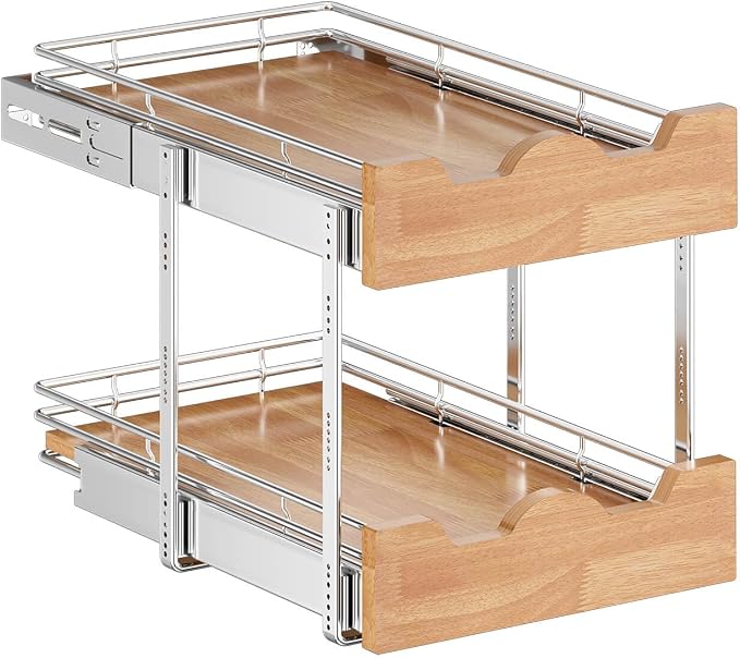 OCG Pull Out Cabinet Organizer 11" W x 21" D, 2 Tier Slide Out Shelf, - Image 4