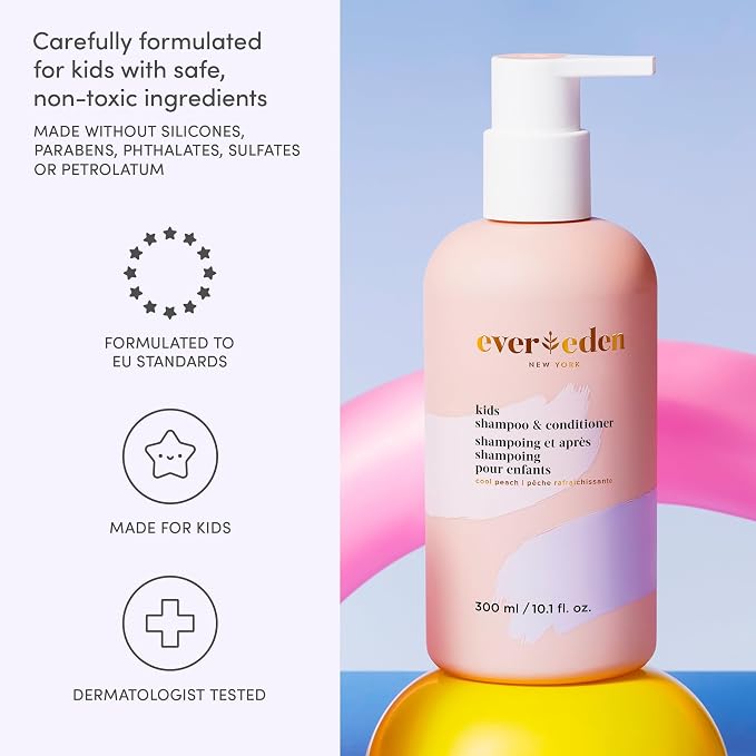 Evereden Kids Shampoo and Conditioner 2-in-1: Cool Peach, 8.5 fl oz. | Clean - Image 4
