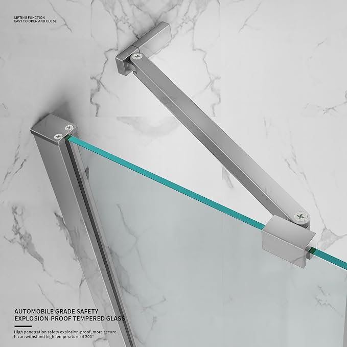 Bathroom Shower Glass Door, Tub Shower Glass Door 43”*58” Screen Panel Tempered - Image 4