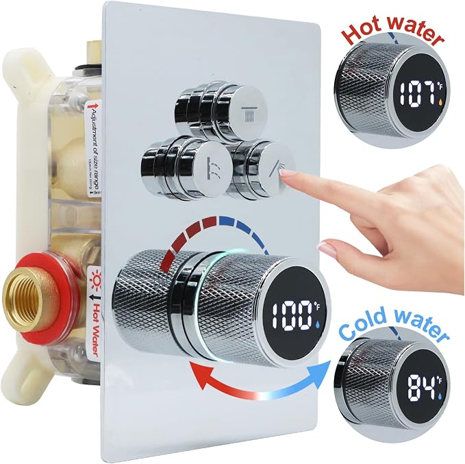 Digital Display Dual Head Shower system Rain Shower System Shower Wall Mount 10 - Image 2