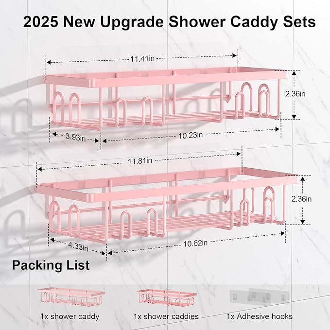 2025 New Adhesive Shower Caddy, Shower Shelves - Image 6