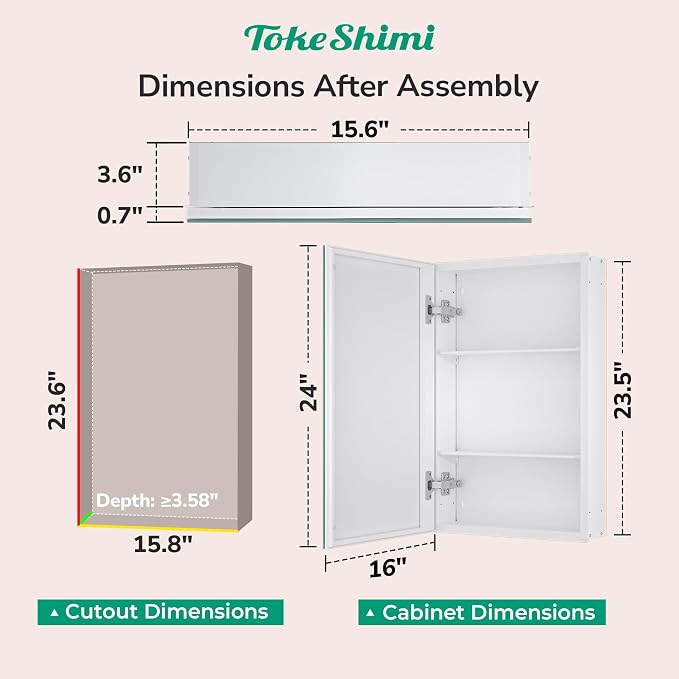 TokeShimi 16x24 Bathroom Medicine Cabinet - Image 2