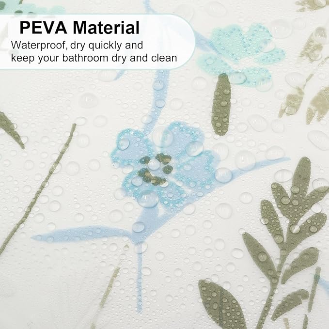 PEVA Shower Curtain, 72 x 72 Water Repellent Premium Bathroom Shower Curtain - Image 5