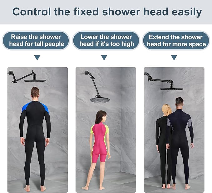 BRIGHT SHOWERS Brass Shower Head Extension Arm - Image 4