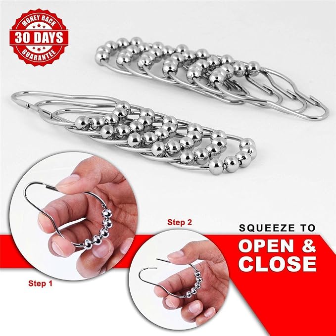 Uigos Shower Curtain Rings for Bathroom - Image 6