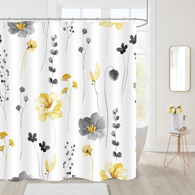 Gibelle Small Stall Shower Curtain 36 x 72, Narrow Half Watercolor Floral - Image 2