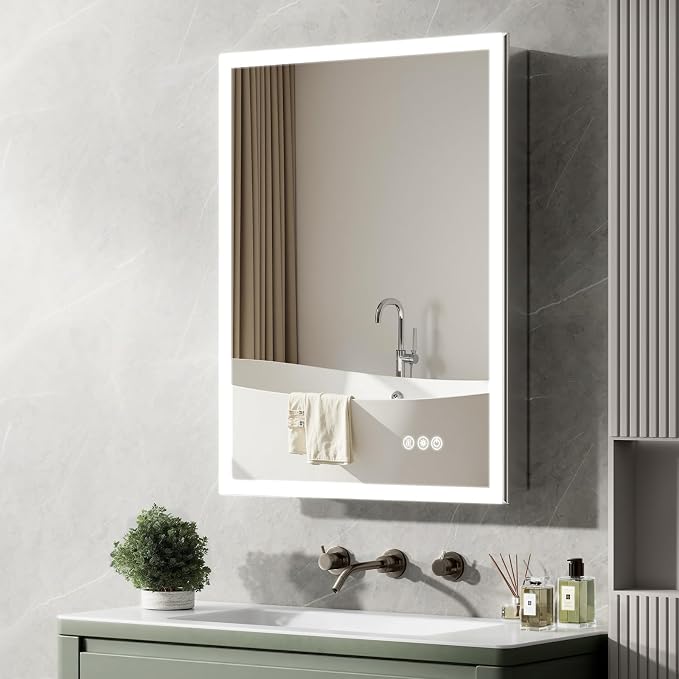 24"x32" Medicine Cabinet Mirror, LED Lighted Medicine Cabinet by SHYWENHSIUMedicineCabinet