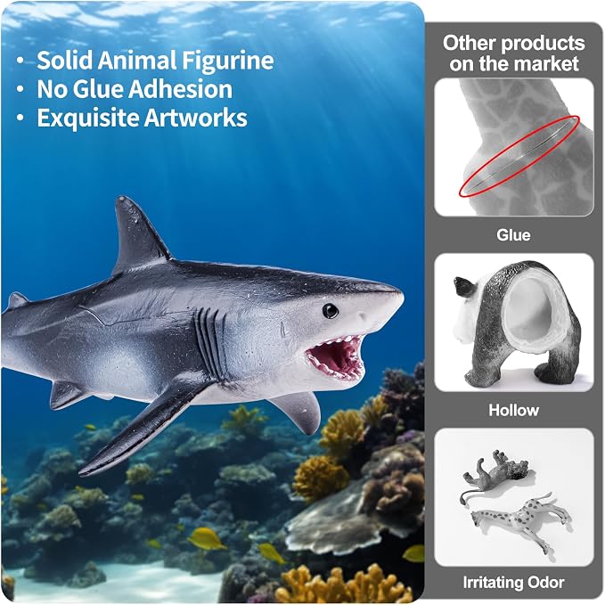 10PCS 5-6" Sea Animal Toys for Toddlers, Bath Ocean Animal Whale Shark - Image 4