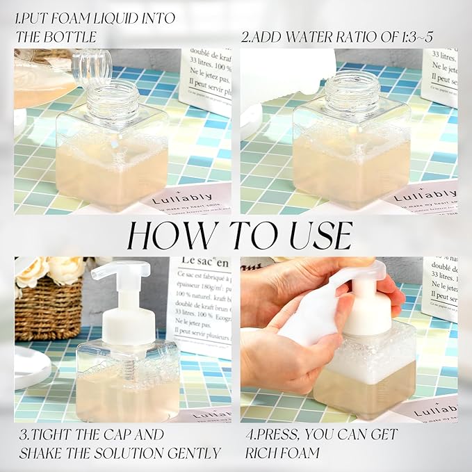 Domensi 12 Pcs Foam Pump Bottle Foaming Soap Dispenser Empty Travel Foaming - Image 6