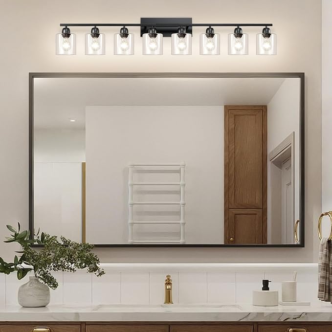 Modern 8 Light Bathroom Light Fixtures, 52 inch Vanity Lights - Image 9