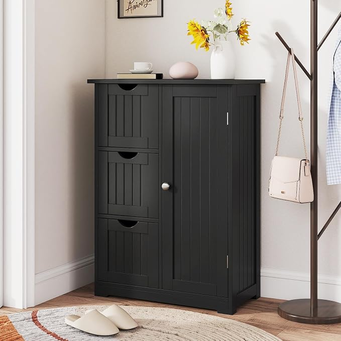 Tangkula Bathroom Floor Cabinet, Freestanding Storage Cabinet - Image 5