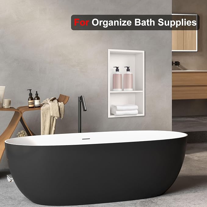 Shower Niche, 12 * 18 Stainless Steel Elegant Bathroom Niche, No Tile Needed - Image 4