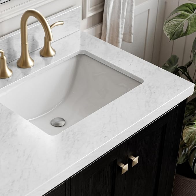 ARIEL Cambridge 61 Inch Double Rectangular Sink Bathroom Vanity - Image 3