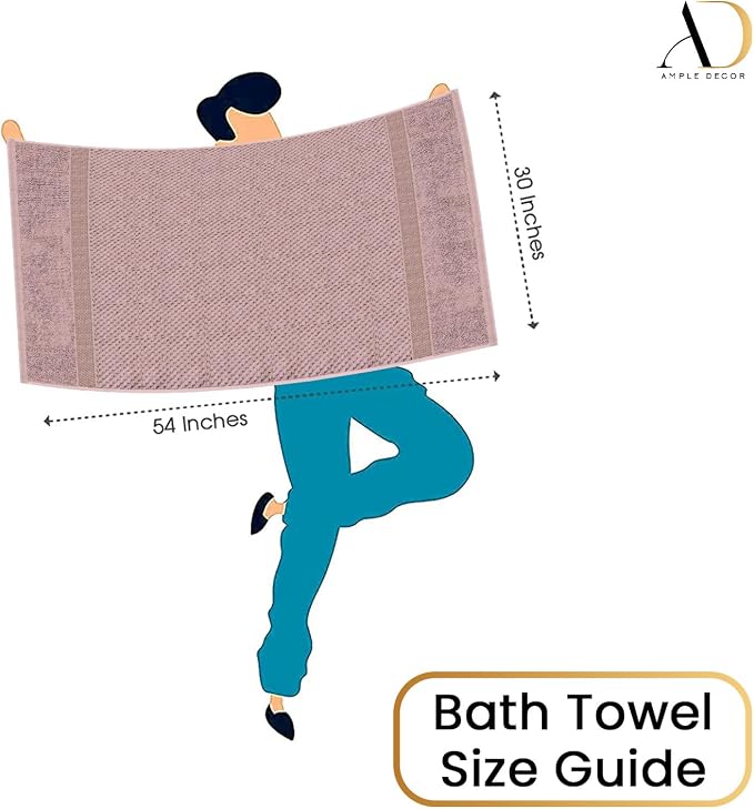 Ample Decor 100% Cotton Soft Pink Bath Towel - Image 8