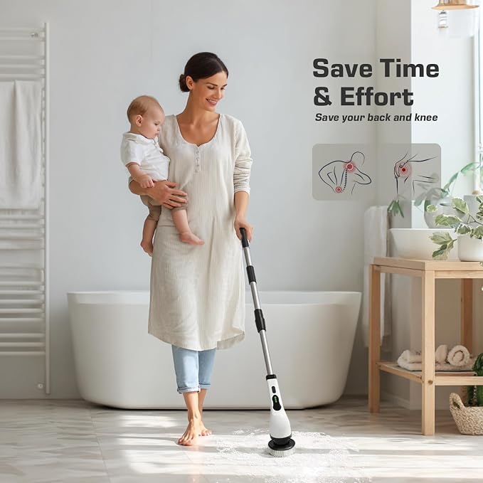 Kingwell Electric Spin Scrubber, Cordless Electric Scrubber - Image 6