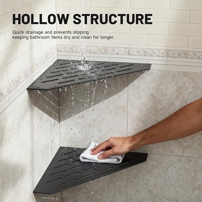 Corner Shower Shelves 10" 2 Pcs, 304 Stainless Steel Shower Corner Shelf Wall - Image 8