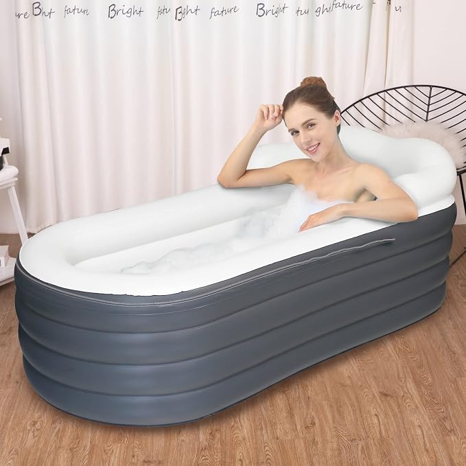 B&Y Inflatable Soaking Bathtub for Adult, Designed - Image 7