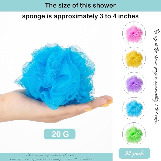 CHENGU 80 Pcs Loofah Bulk Sponge Bath Sponges - Image 2
