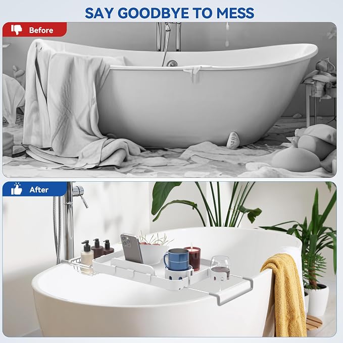Bathtub Tray Caddy Expandable Bath Tray - Image 6