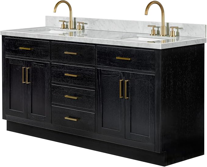 ARIEL Hepburn 73 Inch Double Rectangle Sink Bathroom Vanity - Image 4