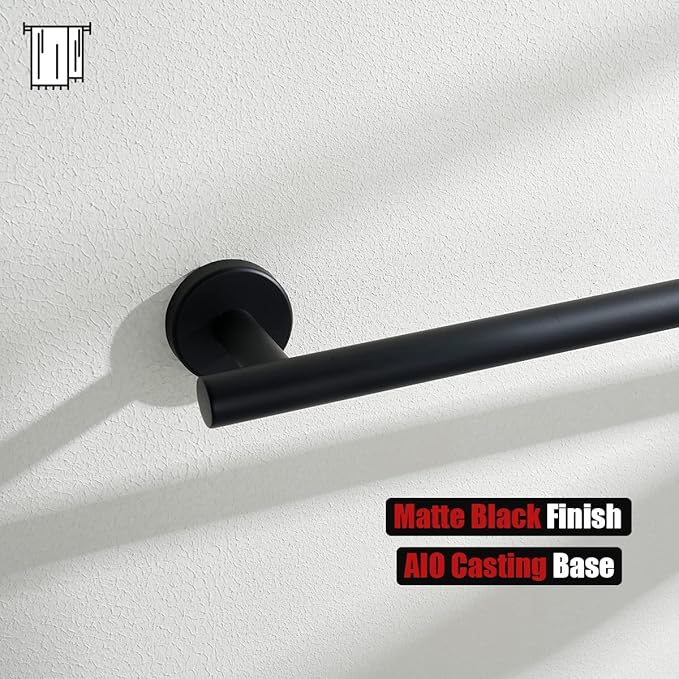 JQK Black Towel Bar, 20.5 Inch 304 Stainless Steel Thicken 0.8mm Towel Rack - Image 8